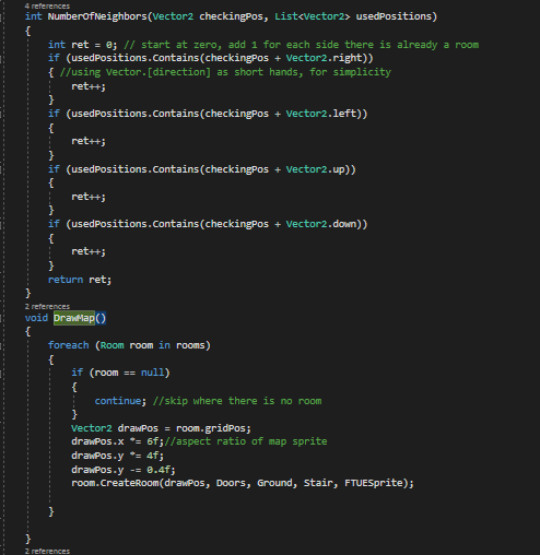 Code picture of the draw map class