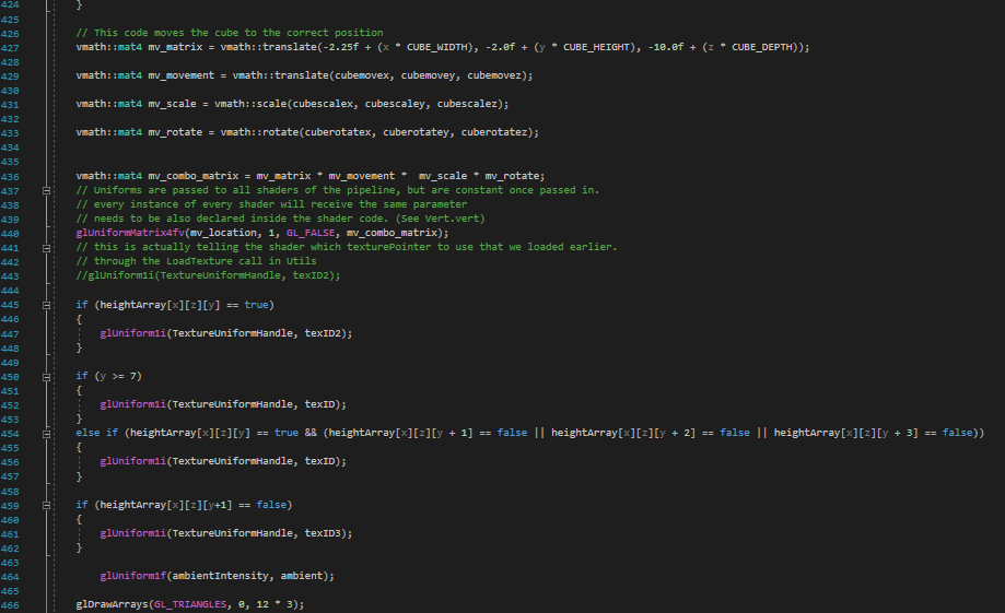 Code picture of the texture mapping
